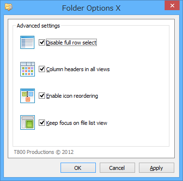 Folder Options X のサムネイル